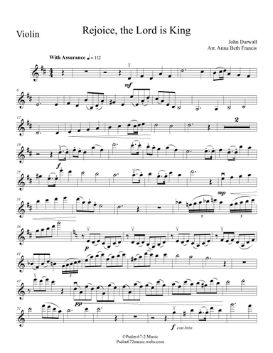 Rejoice, the Lord is King (arr. Anna Beth Pora)