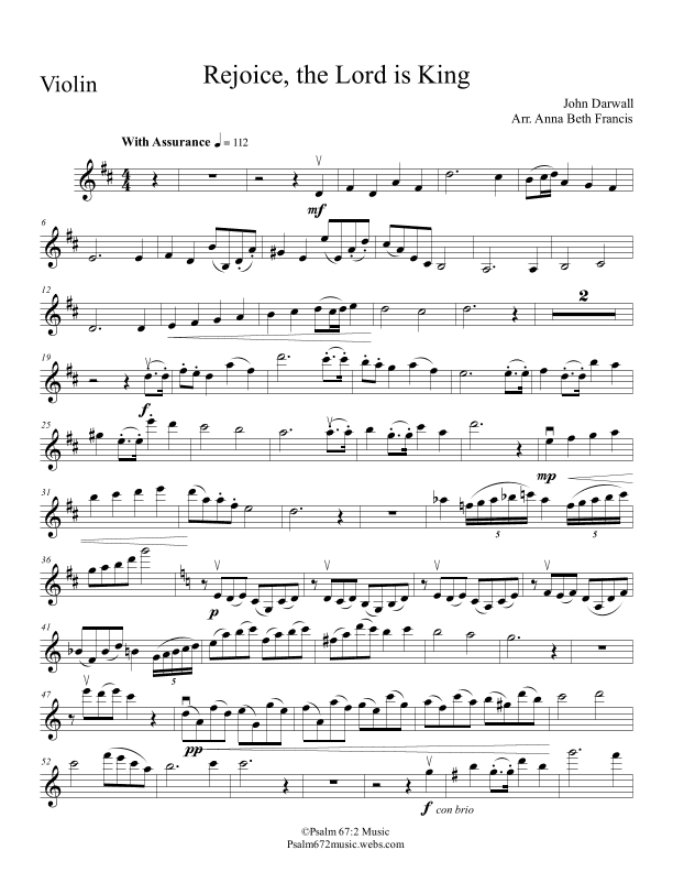 Rejoice, the Lord is King (arr. Anna Beth Pora)