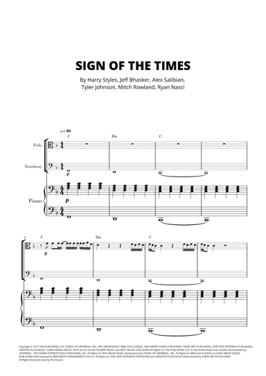 Sign Of The Times (arr. Cadenza Editions)