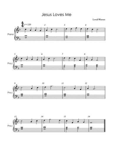 Jesus Loves Me (Easy Piano) (arr. Allen Lovell)