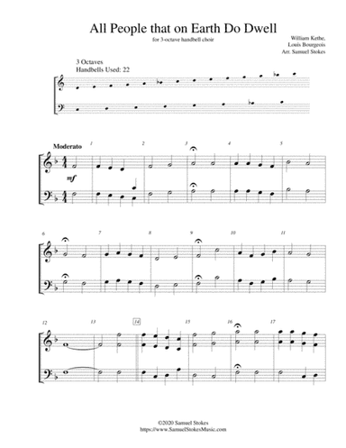 All People that on Earth Do Dwell - for 3-octave handbell choir (arr. Samuel Stokes)