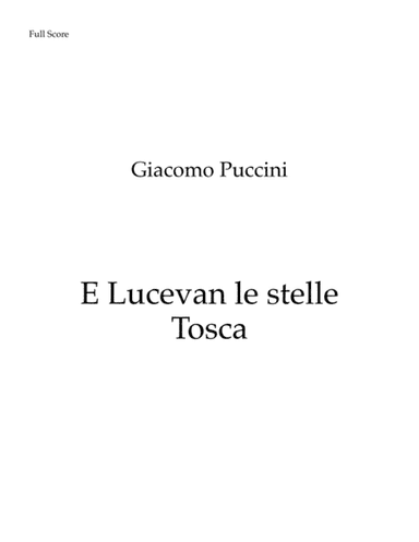 Et lucevan le stelle - Brass Quintet (arr. Leandro Cardoso)