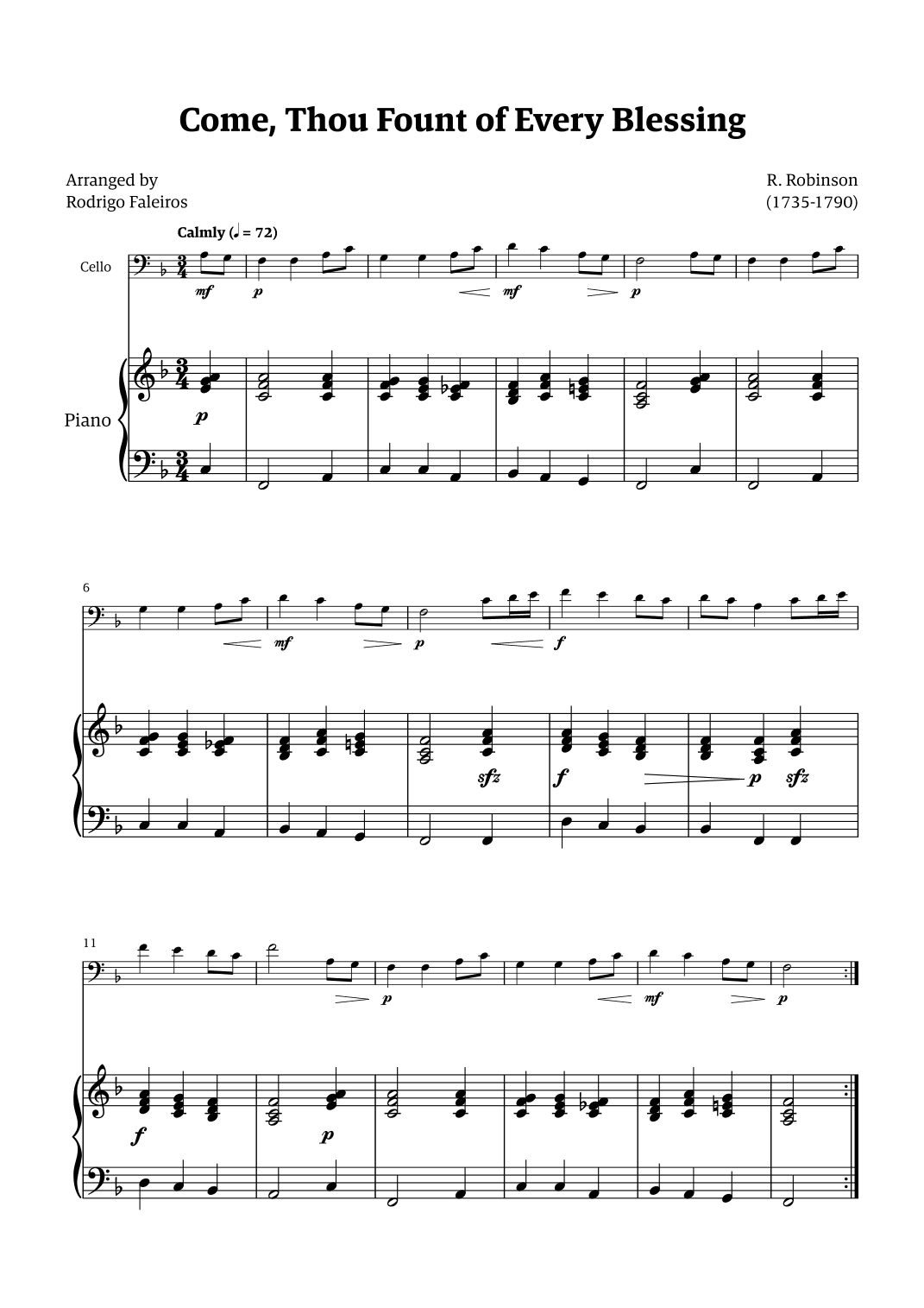 Come Thou Fount of Every Blessing (arr. Rodrigo Faleiros)