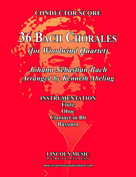 Bach Four-Part Chorales - 36 in Set (for Woodwind Quartet) (arr. Kenneth Abeling)