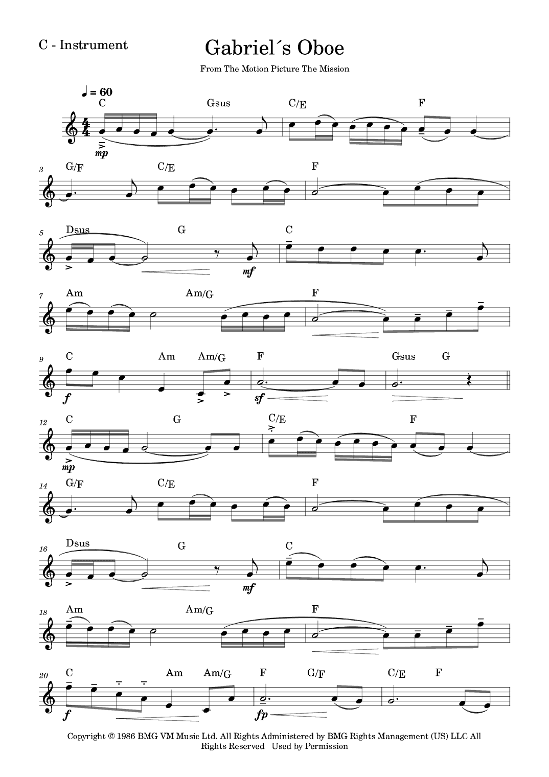 Gabriel's Oboe (arr. Fabio Eduardo de Oliveira)