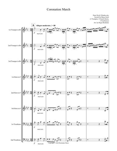 Coronation March (Db) (Brass Octet - 3 Trp, 3 Hrn, 2 Trb) (arr. Regis Bookshar)