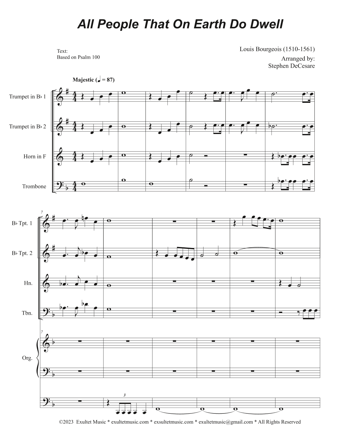 All People That On Earth Do Dwell (2-part choir - (Sop. & Ten.) (Full Score) - Score Only (arr. Stephen DeCesare)