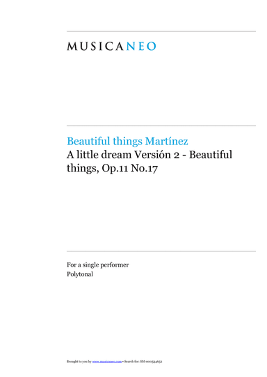 A little dream Versión 2-Beautiful things Op.11 No.17