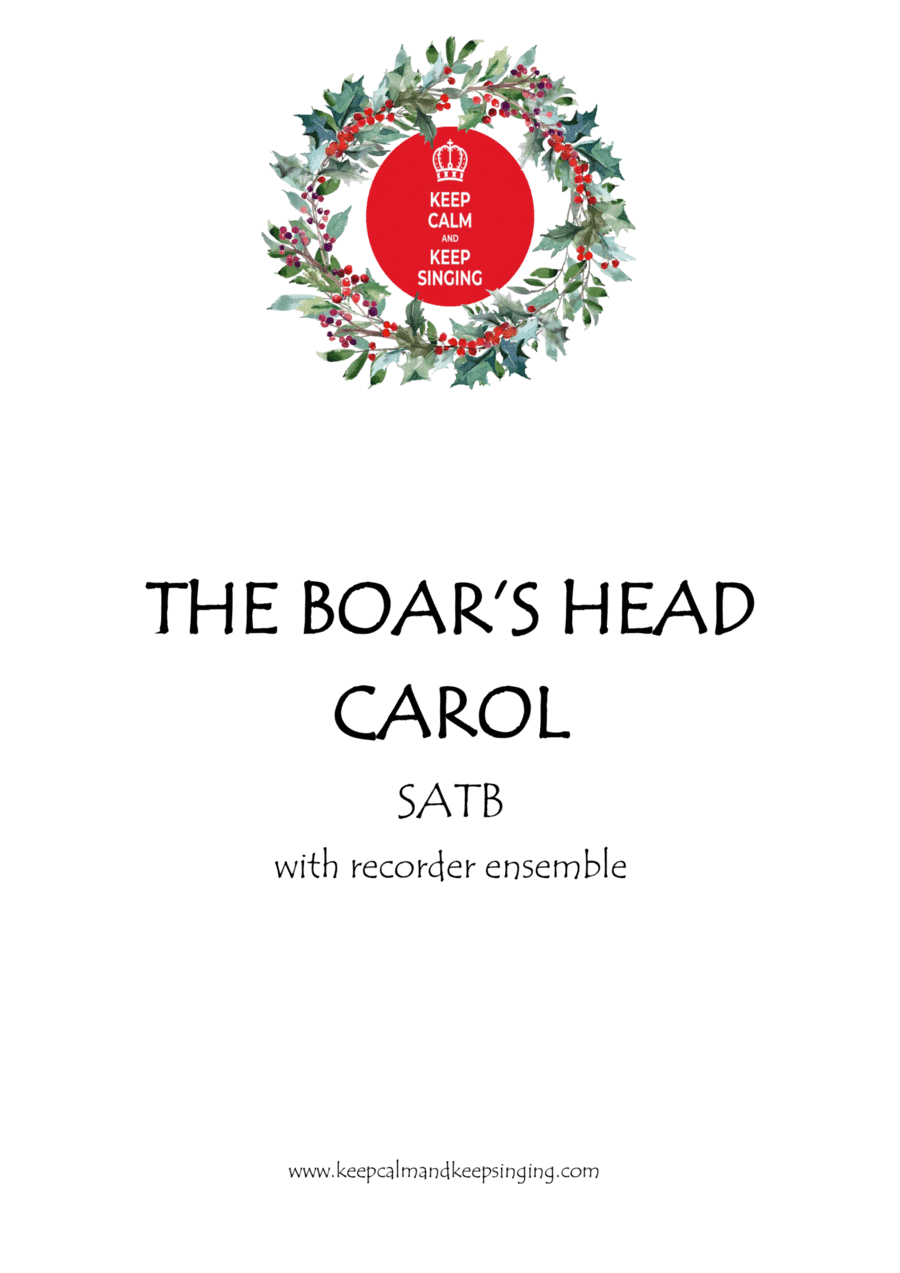 Boars Head Carol SATB with recorder ensemble (arr. Debbie Warren)