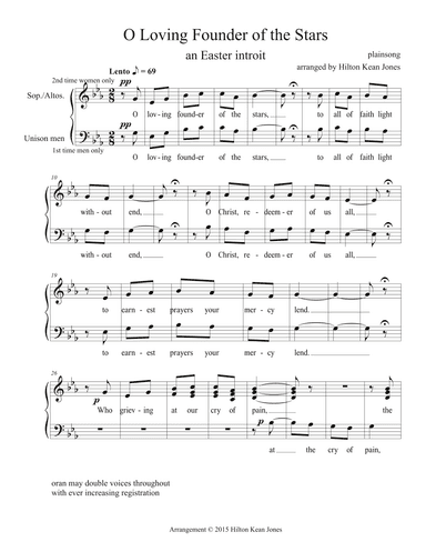 O Loving Founder of the Stars (arr. Hilton Kean Jones)