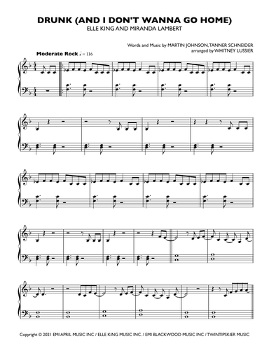 Drunk (and I Don't Wanna Go Home) (arr. Whitney Lussier)