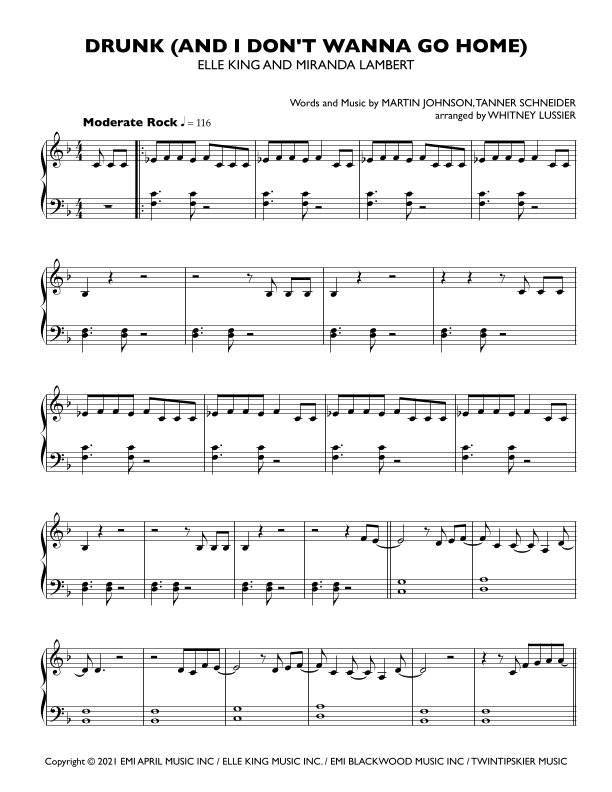 Drunk (and I Don't Wanna Go Home) (arr. Whitney Lussier)