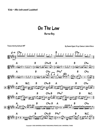On The Low (arr. Katsumi WF)
