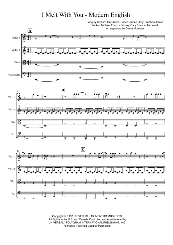 I Melt With You (arr. Danut Muresan)