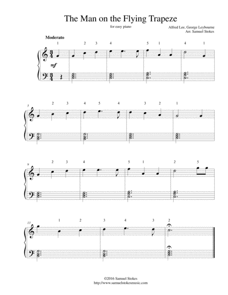 The Man on the Flying Trapeze - for easy piano (arr. Samuel Stokes)