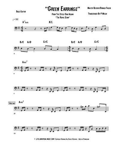 Green Earrings (arr. Accubass)