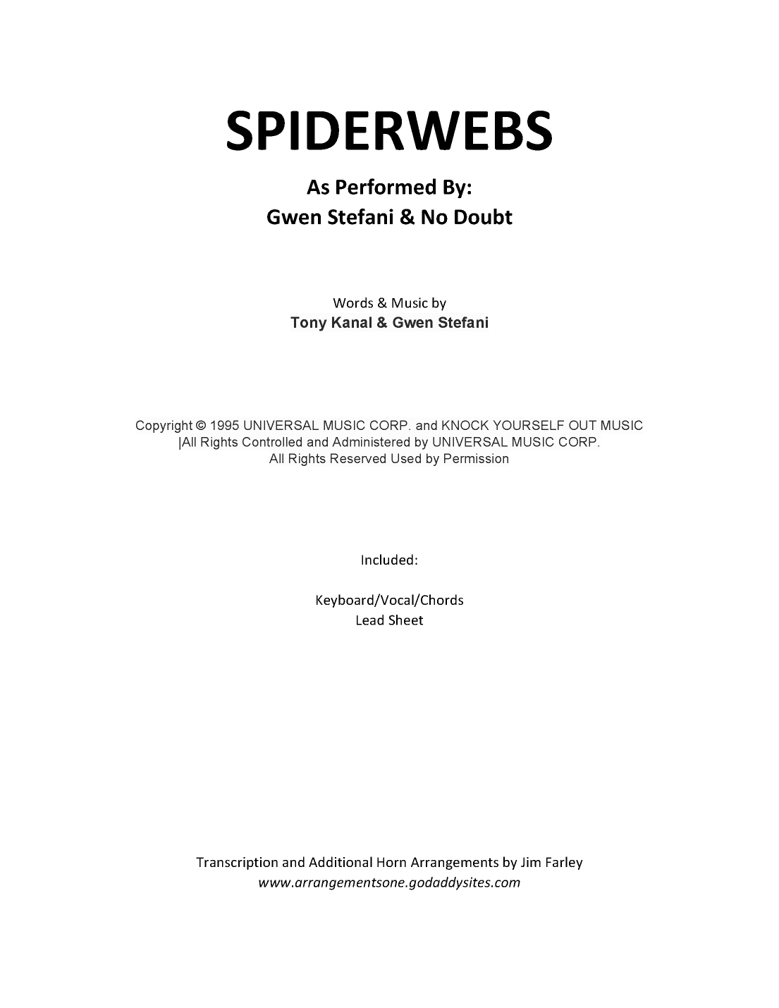 Spiderwebs (arr. Jim Farley)