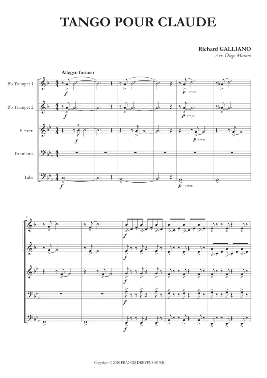 Tango Pour Claude (arr. Diego Marani)