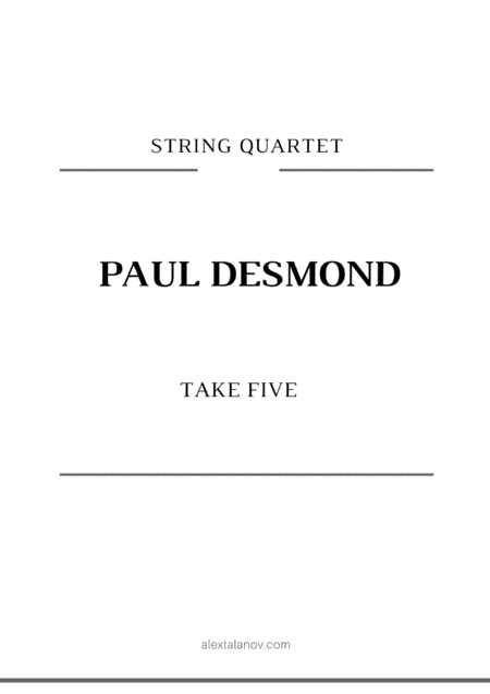 Take Five (arr. Alex Talanov)