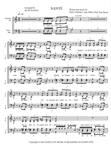 Sante (arr. Jan De Koninck)