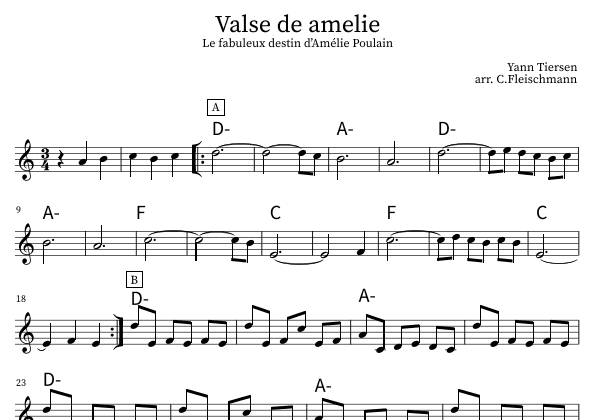 La Valse D'amelie (arr. Christoph Fleischmann)