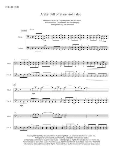 A Sky Full Of Stars (arr. Joe Deninzon)