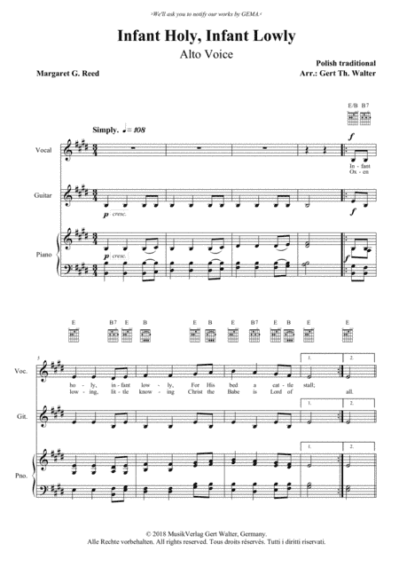 Infant Holy, Infant Lowly (arr. Gert Th. Walter)