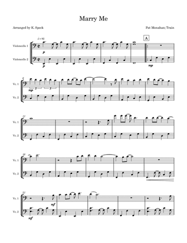 Marry Me (arr. K. Speck)