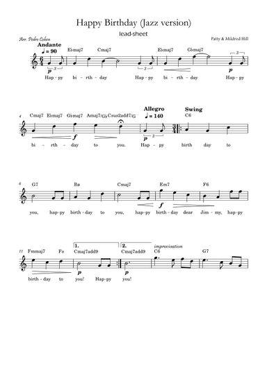 Happy Birthday (jazz version) (arr. Pedro Cohen)