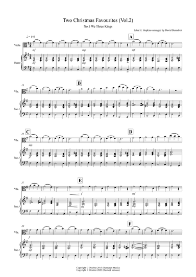2 Christmas Favourites for Viola and Piano (volume two) (arr. David Burndrett)