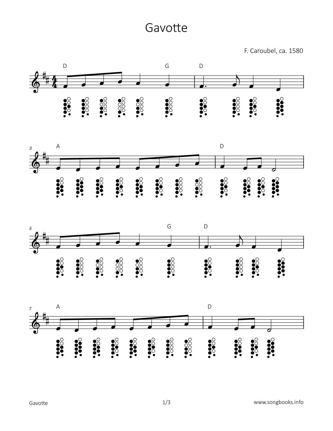 Gavotte (arr. songbooks.info)