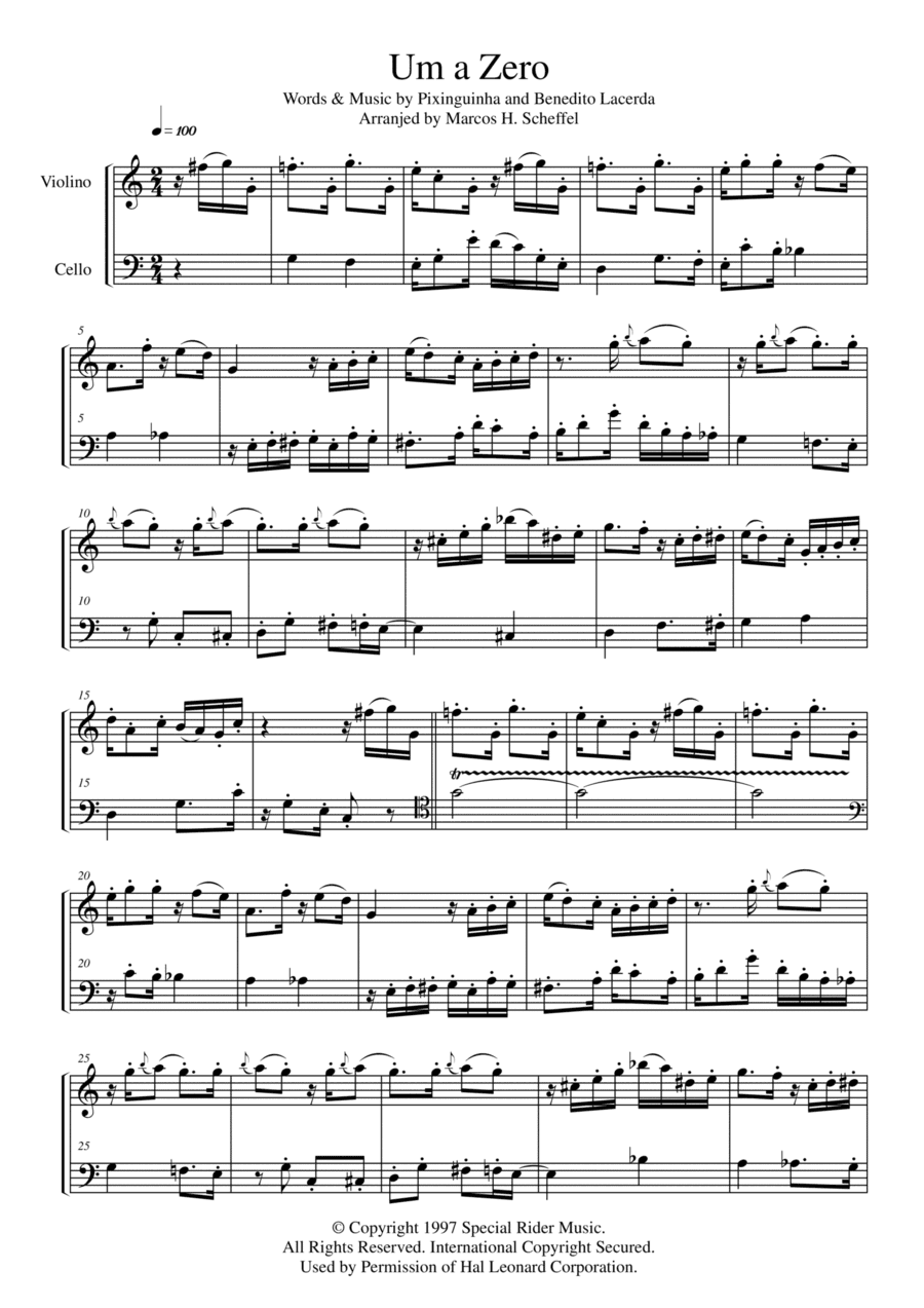 Um A Zero (arr. Marcos Henrique Scheffel)