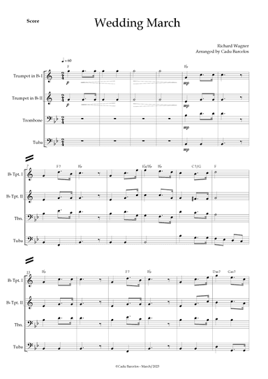 Wedding March (Wagner) Brass Quartet chords (arr. Cadu Barcelos)