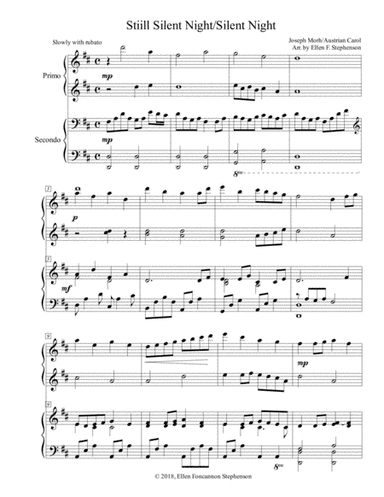 Still, Still, Still and Silent Night (piano duet) (arr. Ellen Foncannon Stephenson)