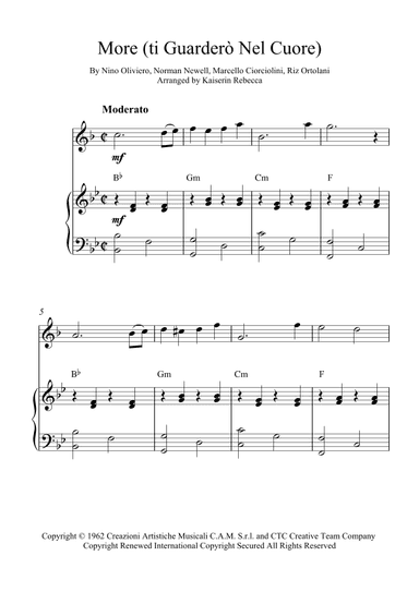 More (ti Guarderò Nel Cuore) (arr. Kaiserin Rebecca)