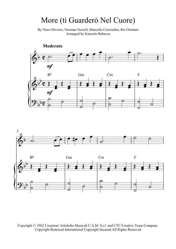 More (ti Guarderò Nel Cuore) (arr. Kaiserin Rebecca)