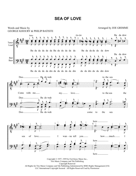 Sea Of Love (arr. Joe Grimme)