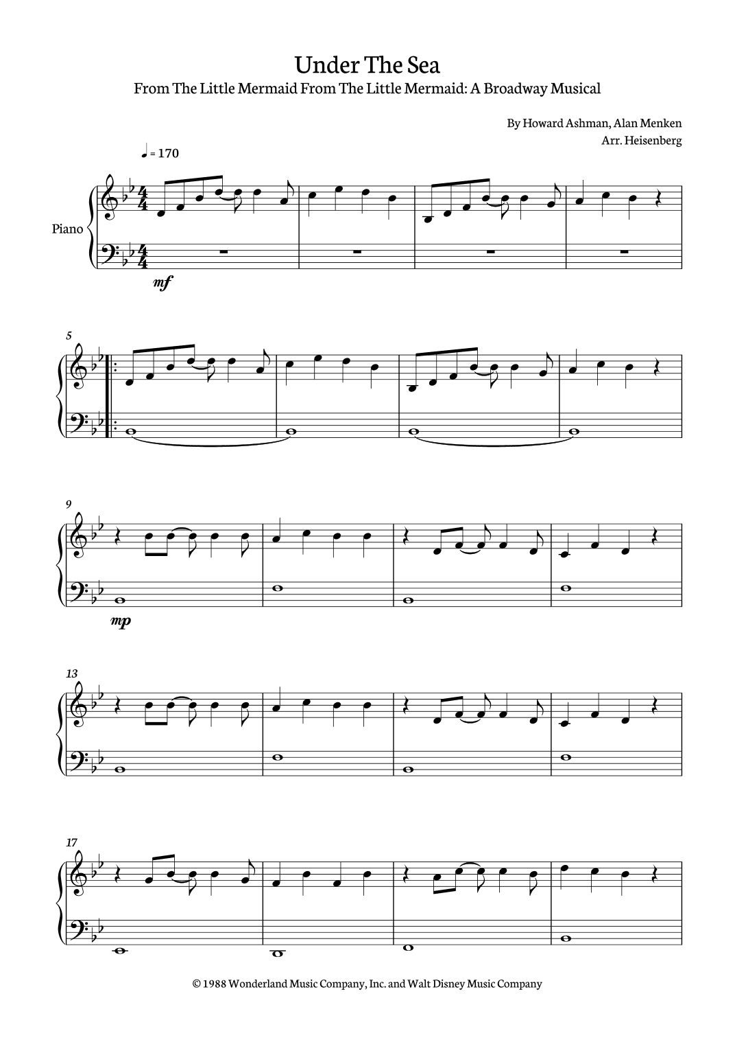Under The Sea (arr. Heisenberg)