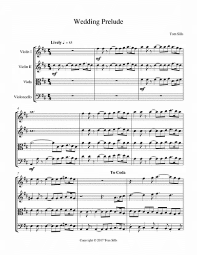 Wedding Prelude for String Quartet