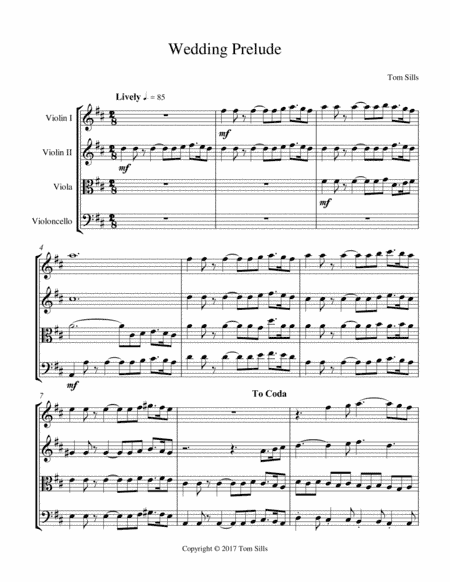Wedding Prelude for String Quartet