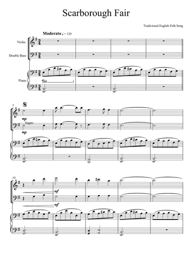 Scarborough Fair - Traditional English Folk Song (Violin and Double Bass Duet) (arr. André Laitano)