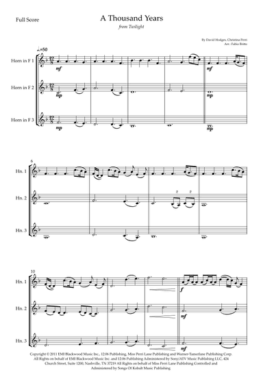 A Thousand Years (arr. Fabio Britto)