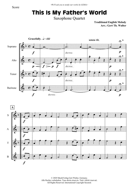 This Is My Father's World (arr. Gert Th. Walter)