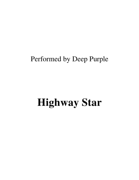 Highway Star (arr. Ronn M)