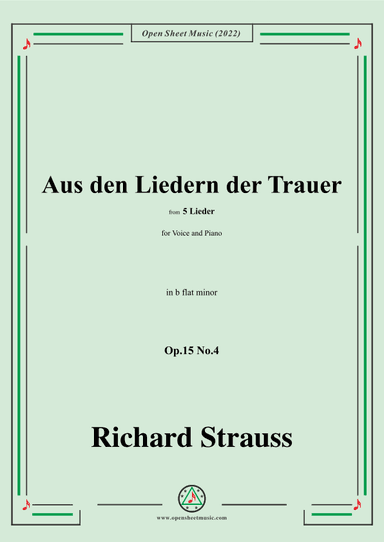 Richard Strauss-Aus den Liedern der Trauer,in b flat minor (arr. OSM Press)