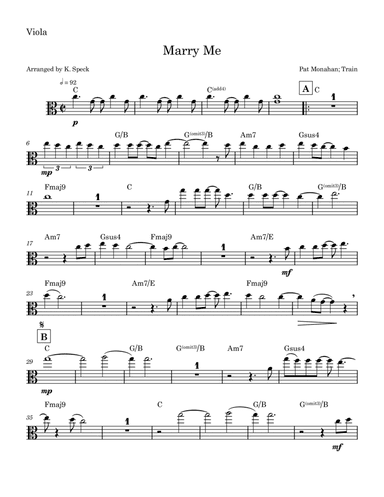 Marry Me (arr. K. Speck)