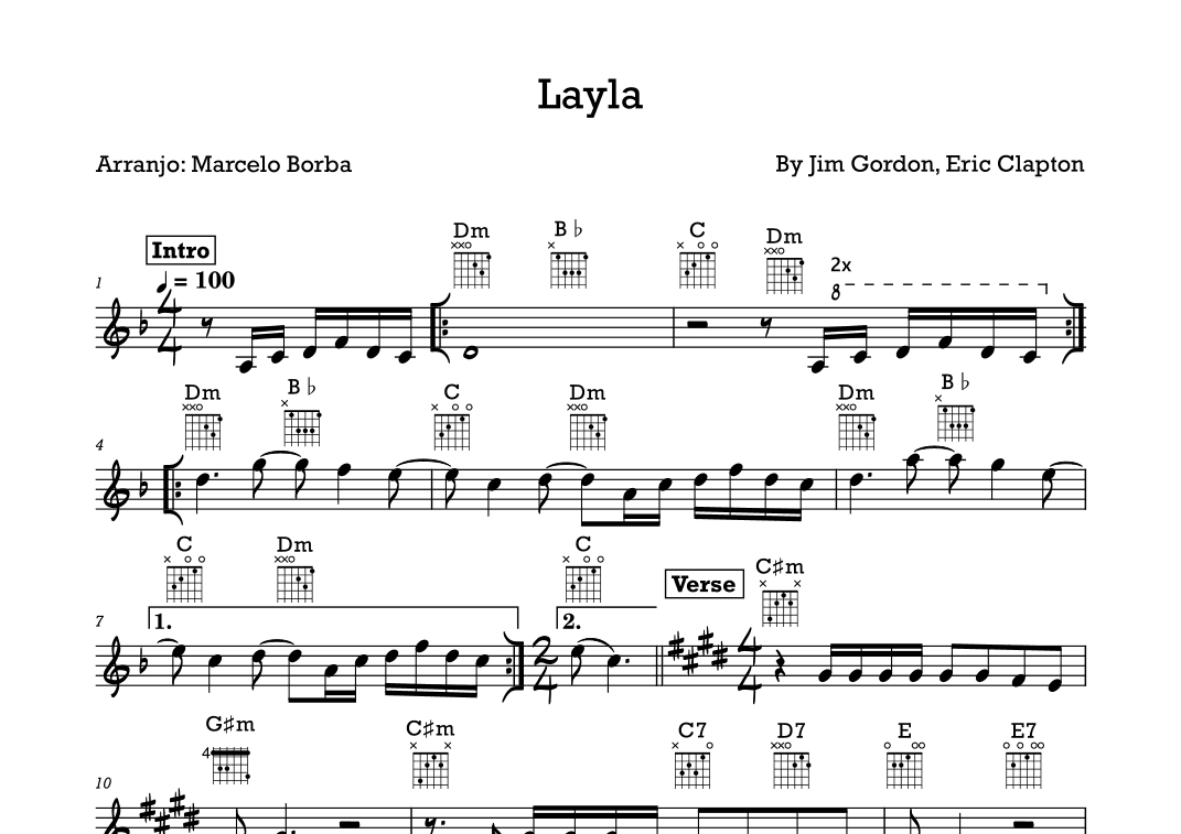 Layla (arr. Marcelo Borba)