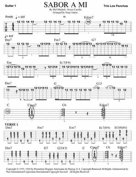 Sabor A Mi (be True To Me) (arr. Jorge Juárez)