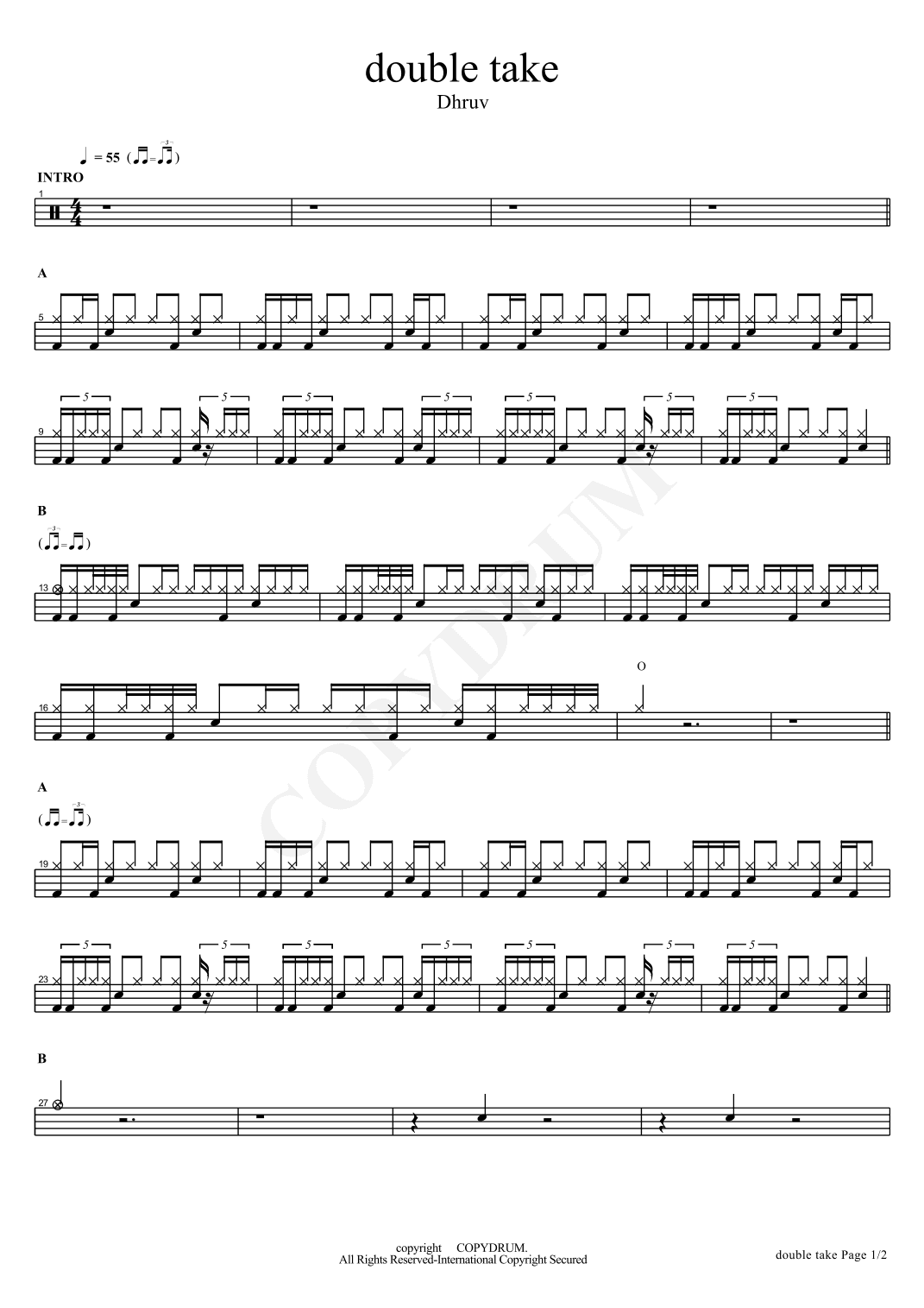 Double Take (arr. COPYDRUM)