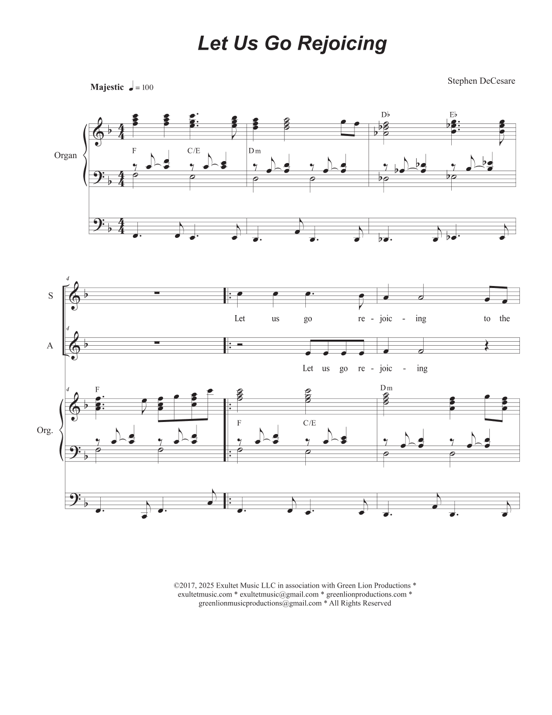 Let Us Go Rejoicing (2-part choir - (SA)